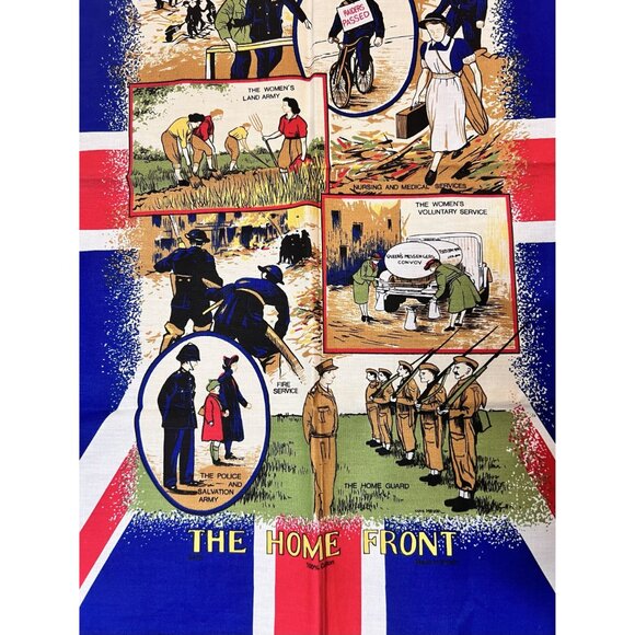 V.E. Day 50th Anniversary 8th May 1945 Commemorative Linen The Home Front Print - Picture 5 of 10